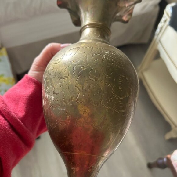 Vintage 1950 BRASS Elegant Gold Vase PLANTER 🥰 - Picture 6 of 6